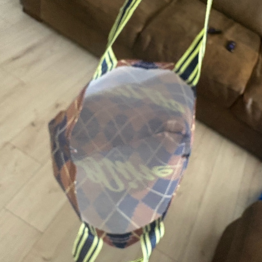 New Aerie Argyle Tote Bag - Brown and Blue - Picture 4 of 4